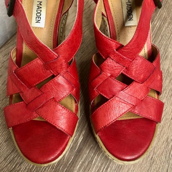 Steve Madden P-Malena in Red Leather, size 6.5 - Picture 4 of 8